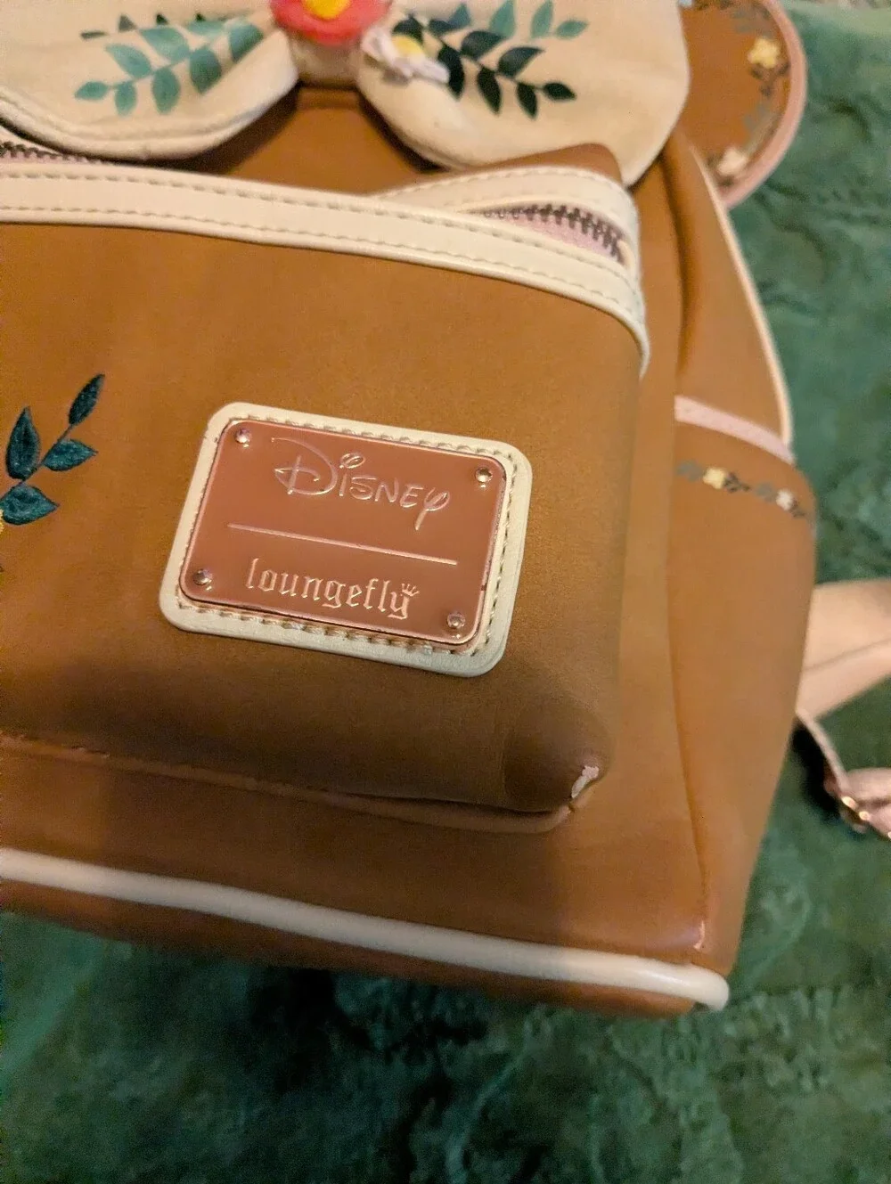 Disney x Loungefly Brown Floral Bow Mini Backpack for Kids